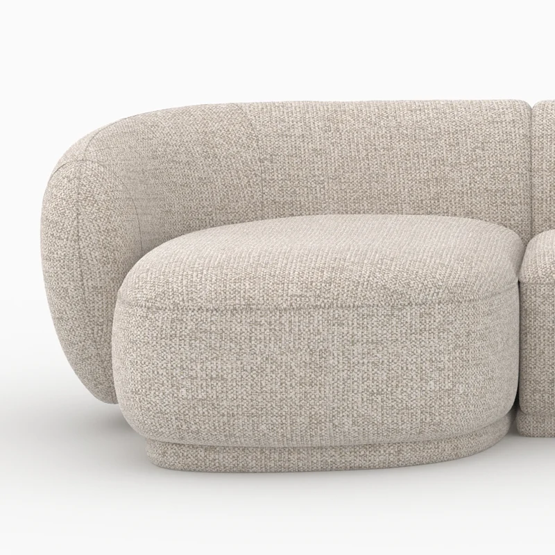 Canapé d'angle modulable Nova 4 places en tissu beige chiné