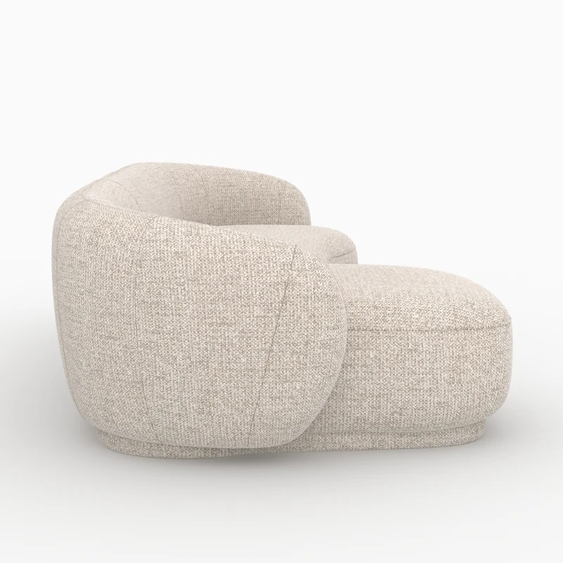 Canapé d'angle modulable Nova 4 places en tissu beige chiné