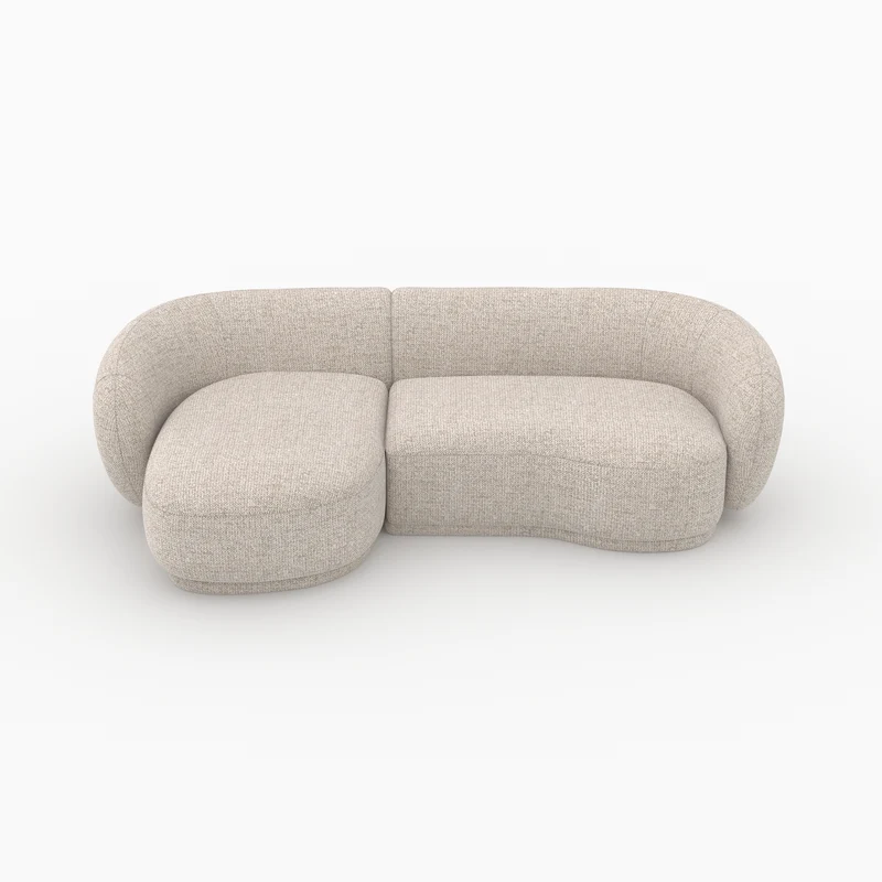 Canapé d'angle modulable Nova 4 places en tissu beige chiné