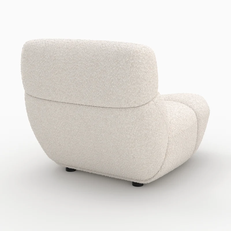 Fauteuil Teddy en tissu bouclé blanc
