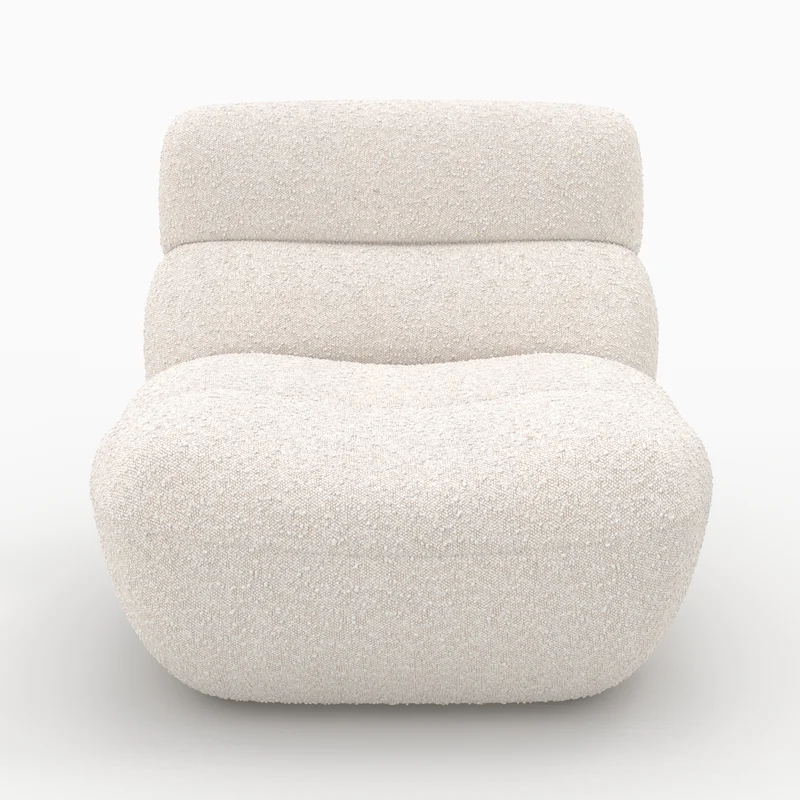 Fauteuil Teddy en tissu bouclé blanc