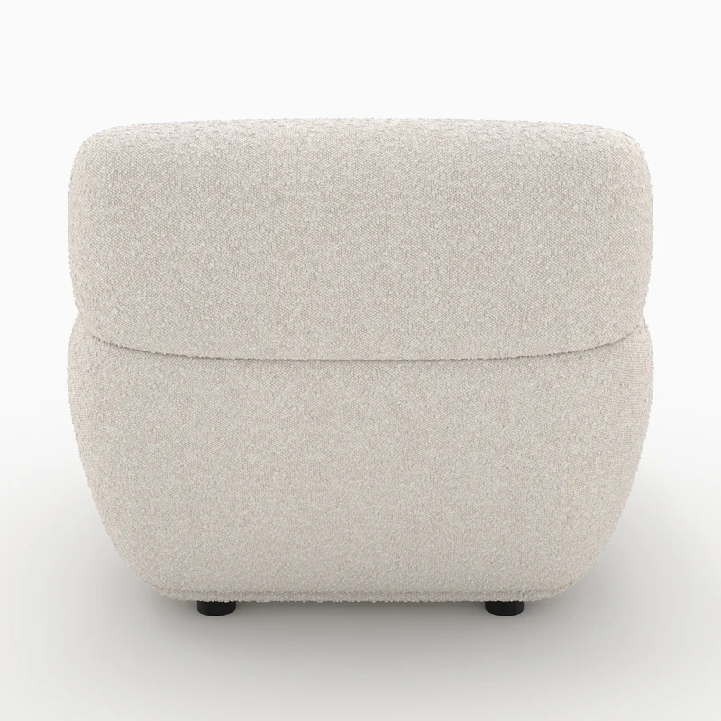 Fauteuil Teddy en tissu bouclé blanc