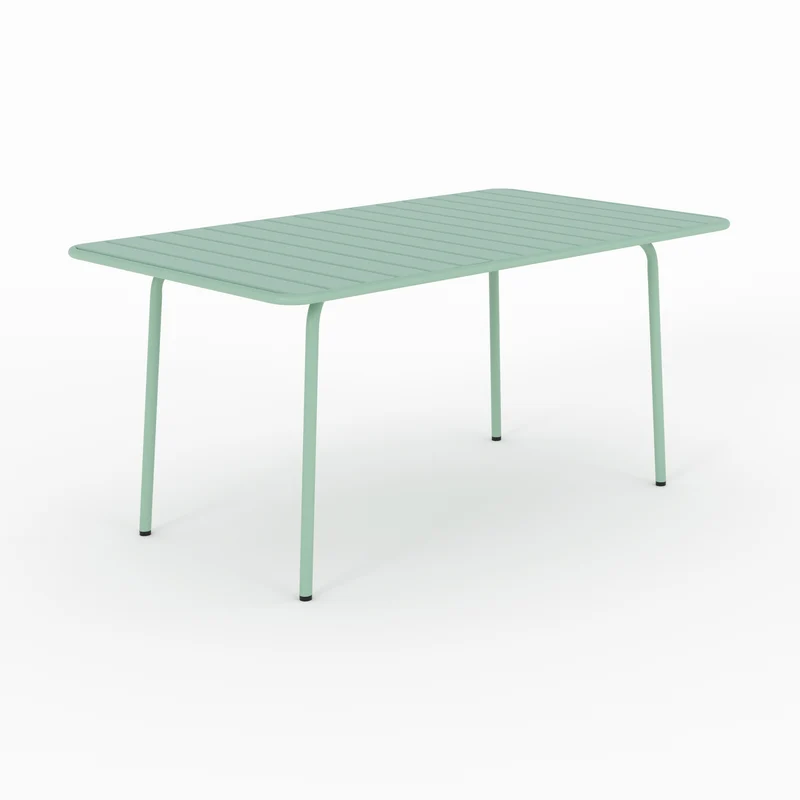 Table et chaises de jardin Yumi 6 personnes en métal vert