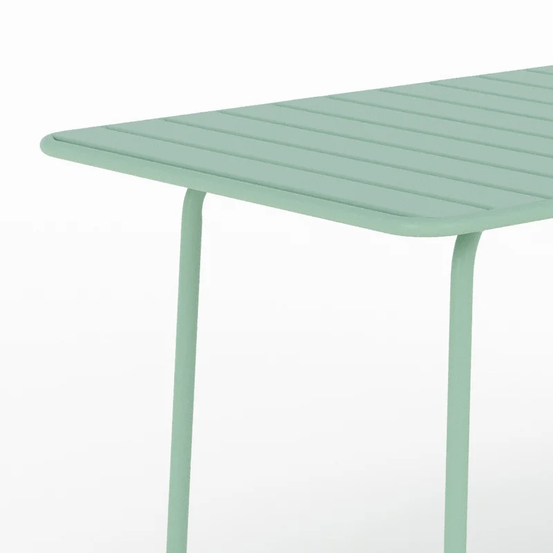 Table et chaises de jardin Yumi 6 personnes en métal vert