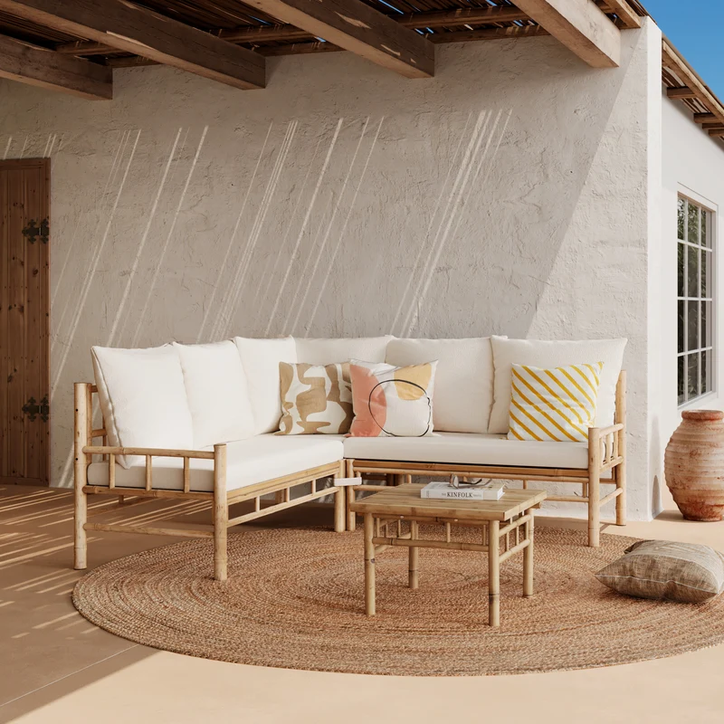 Salon de jardin Vadella 5 personnes en bambou