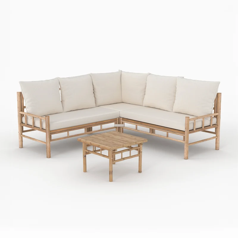 Salon de jardin Vadella 5 personnes en bambou