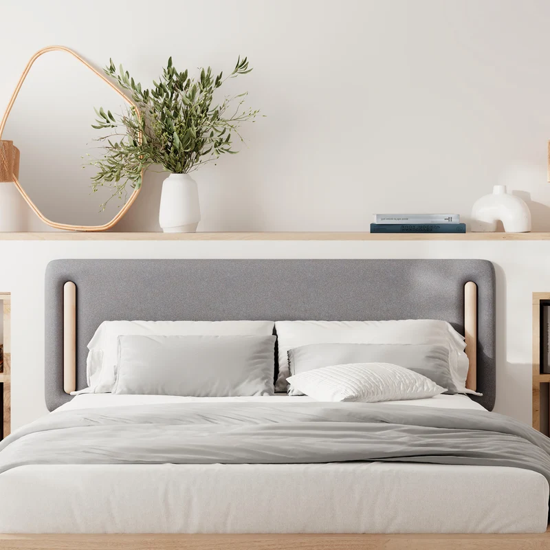 Tête de lit Katia en tissu gris 160 cm