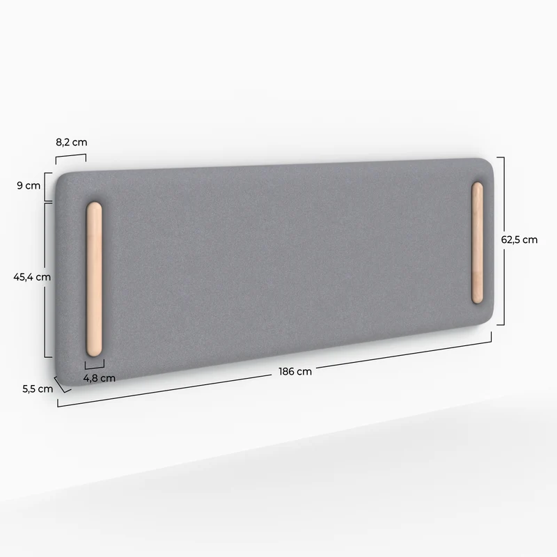 Tête de lit Katia en tissu gris 160 cm