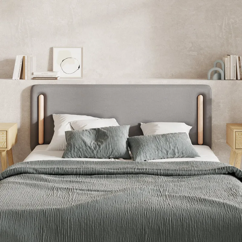 Tête de lit Katia en tissu gris 140 cm