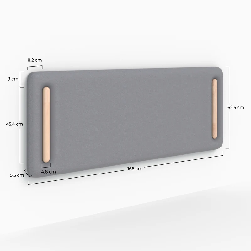 Tête de lit Katia en tissu gris 140 cm