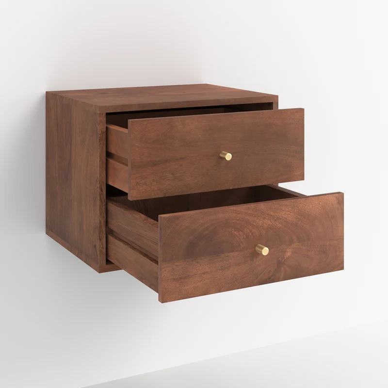 Table de chevet suspendue Oréa en bois de manguier