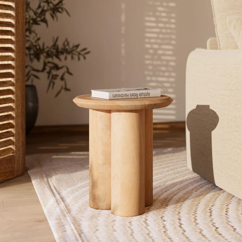 Table d'appoint Sacha en bois de manguier D40 cm