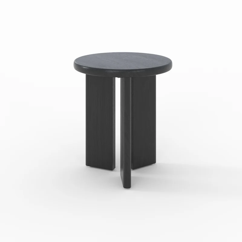 Table d'appoint Néa ronde en bois noir D40 cm