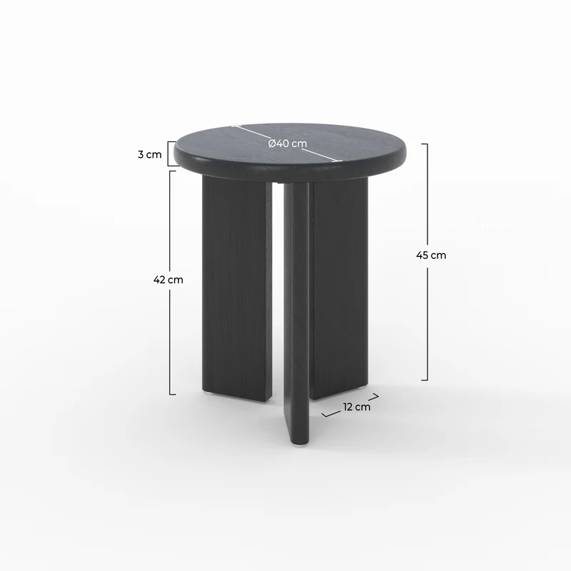 Table d'appoint Néa ronde en bois noir D40 cm