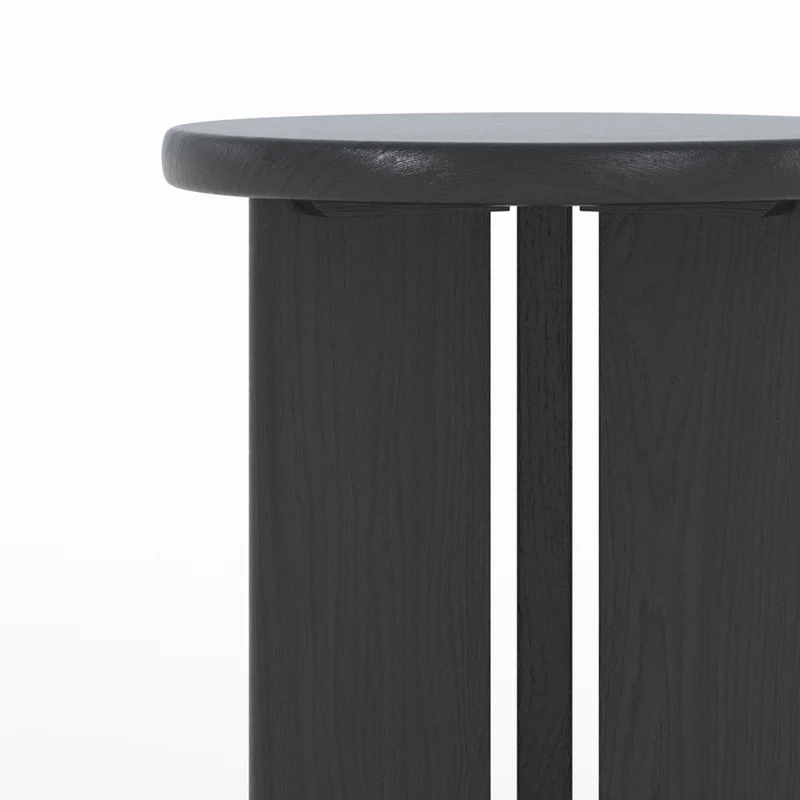 Table d'appoint Néa ronde en bois noir D40 cm