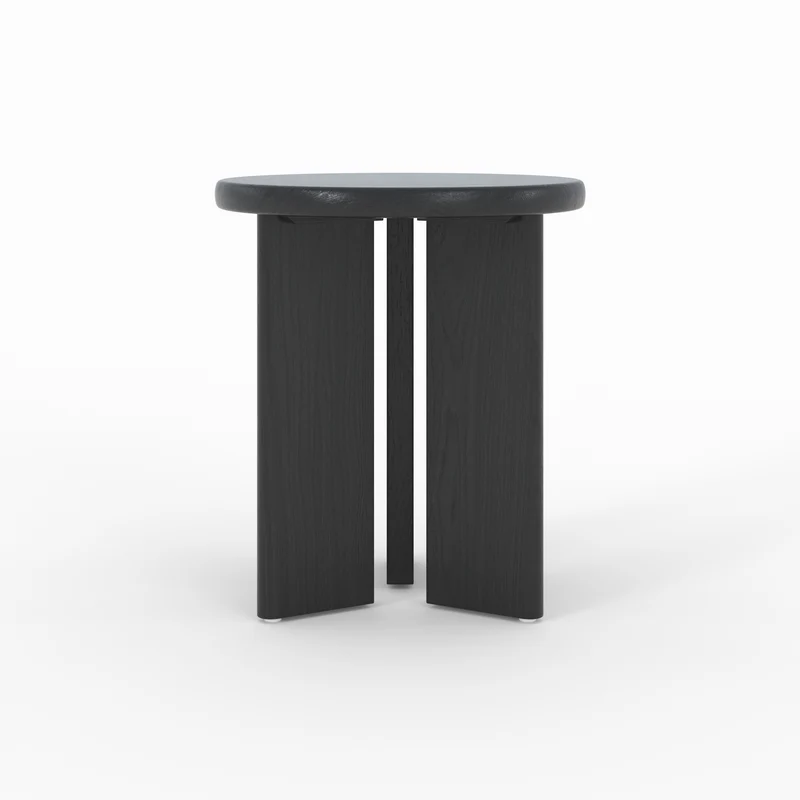 Table d'appoint Néa ronde en bois noir D40 cm