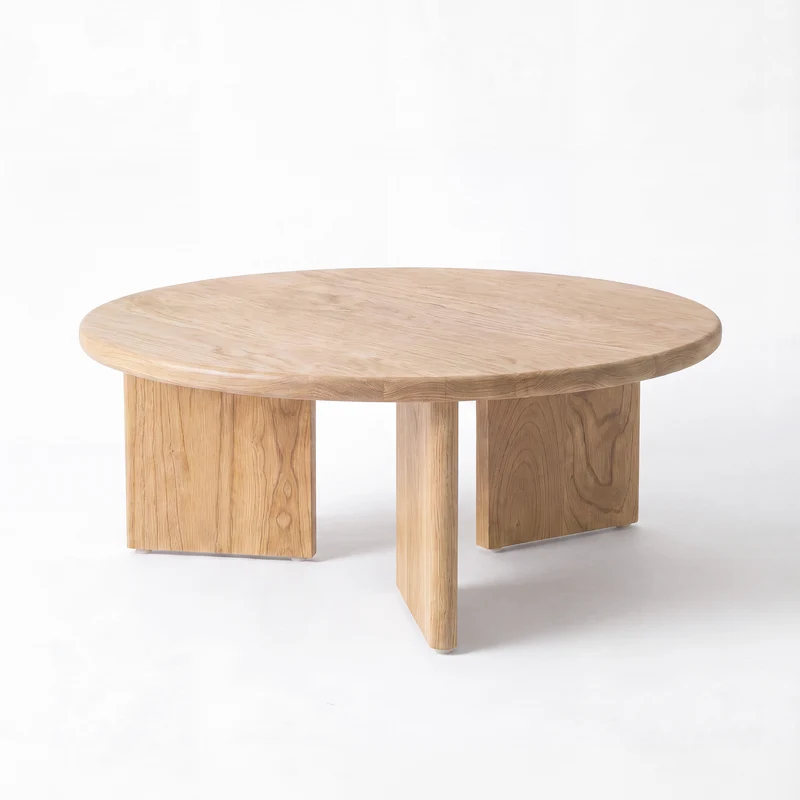 Table basse ronde Galia en bois massif de mindi