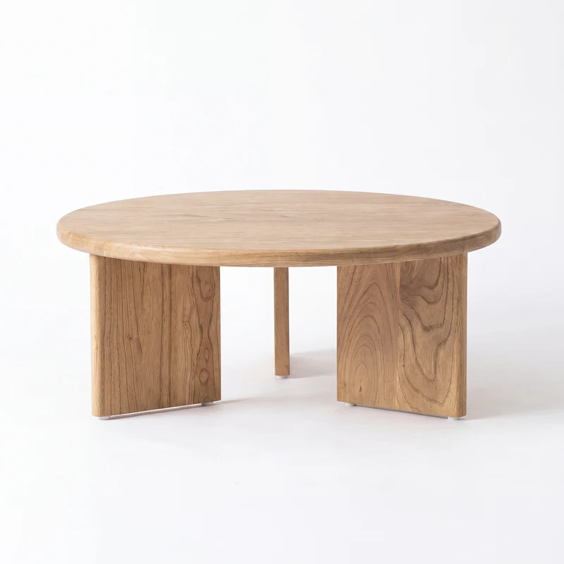 Table basse ronde Galia en bois massif de mindi