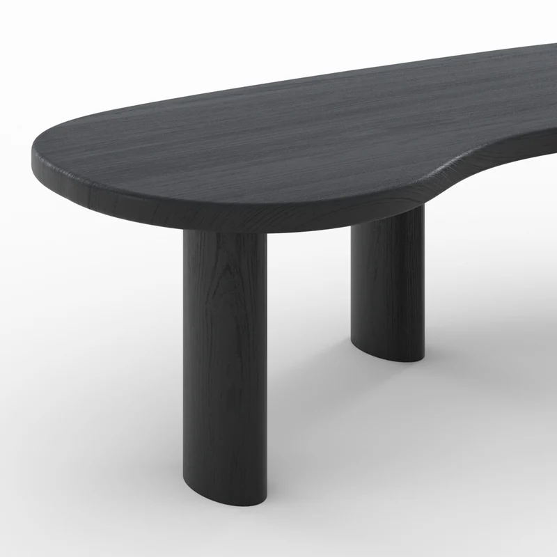 Table basse organique Brandan en bois massif de mindi noir