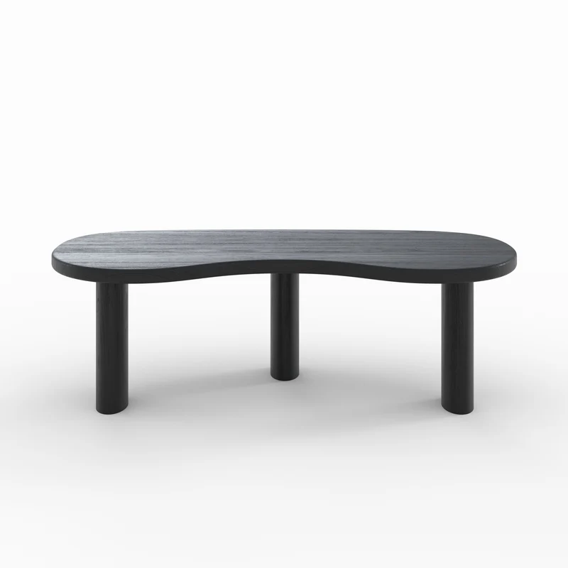 Table basse organique Brandan en bois massif de mindi noir