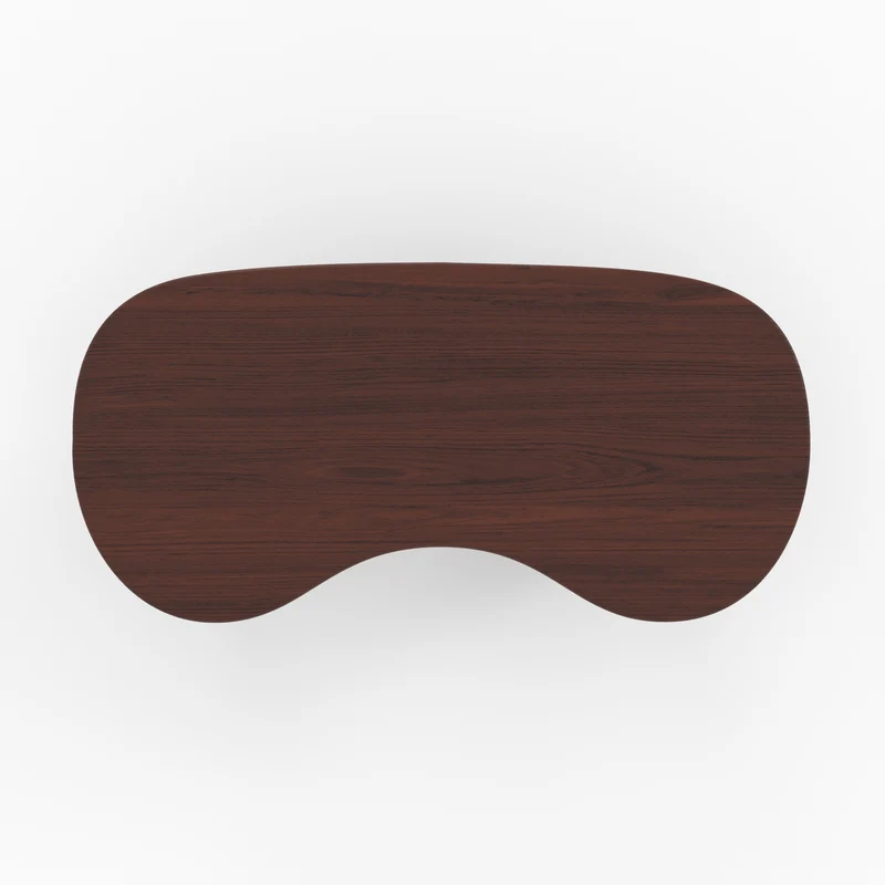 Table basse organique Brandan en bois massif de mindi foncé