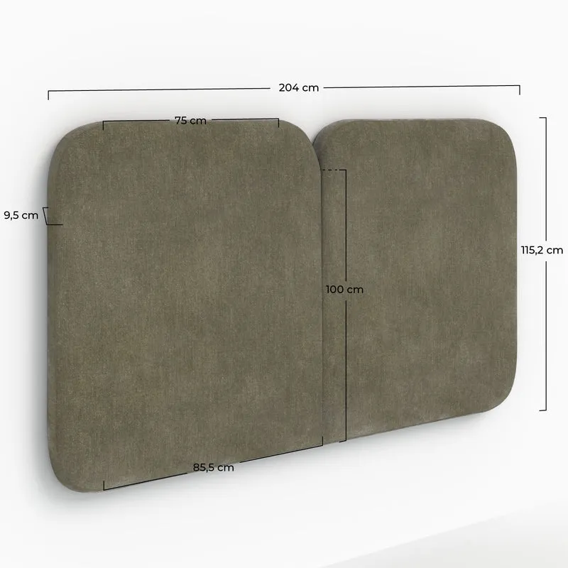 Tête de lit Etna en tissu vert olive 160 cm