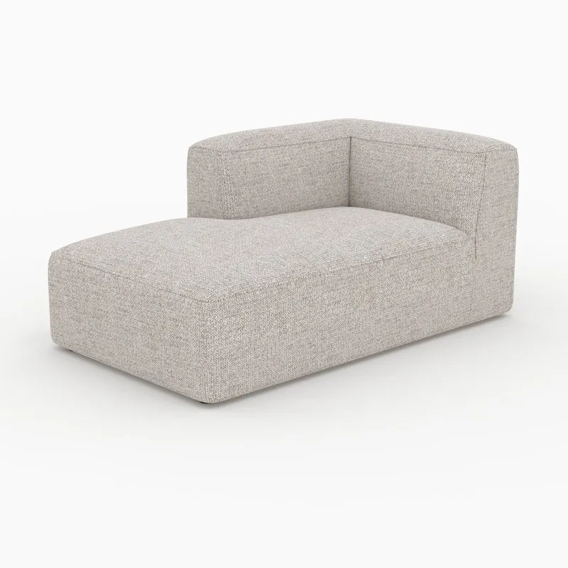 Méridienne d'angle à gauche Hestia pour canapé modulable en tissu beige