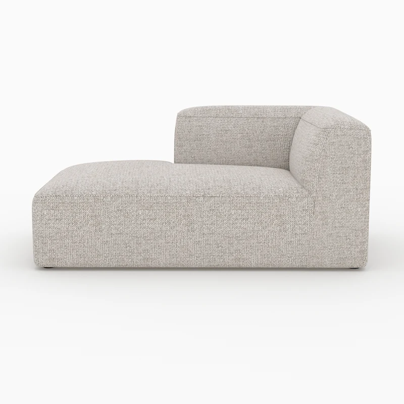 Méridienne d'angle à gauche Hestia pour canapé modulable en tissu beige