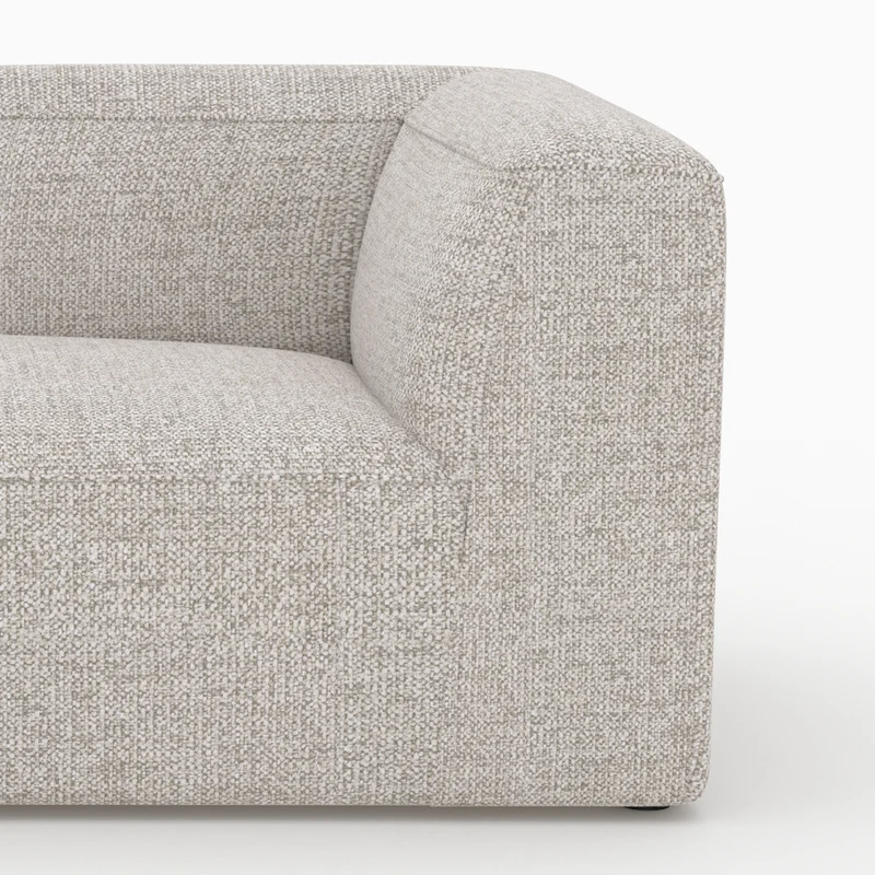Méridienne d'angle à gauche Hestia pour canapé modulable en tissu beige