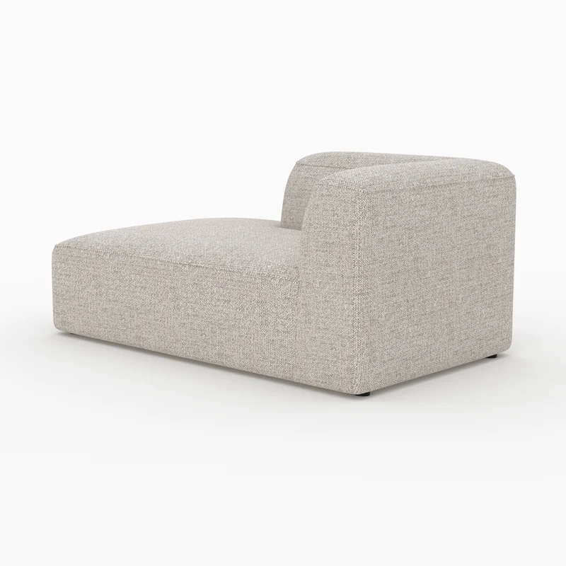 Méridienne d'angle à gauche Hestia pour canapé modulable en tissu beige