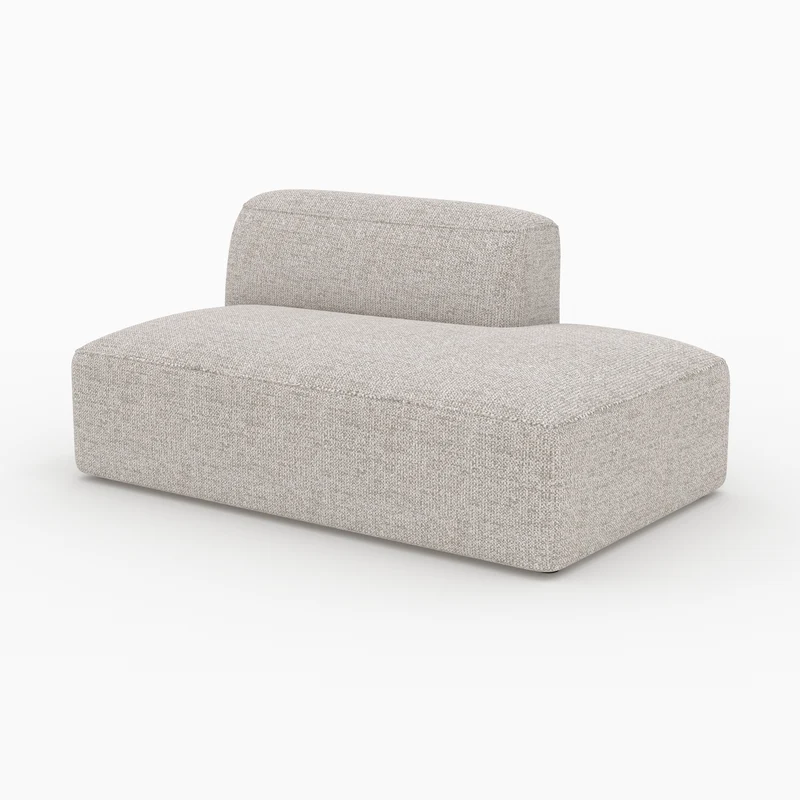 Méridienne dossier à gauche Hestia pour canapé modulable en tissu beige