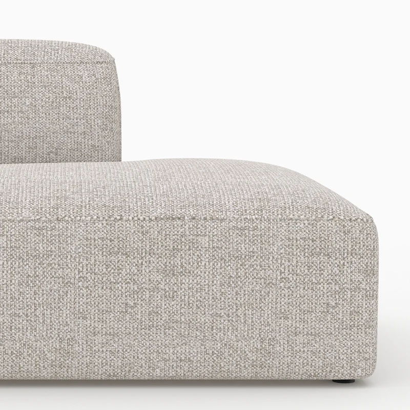 Méridienne dossier à gauche Hestia pour canapé modulable en tissu beige