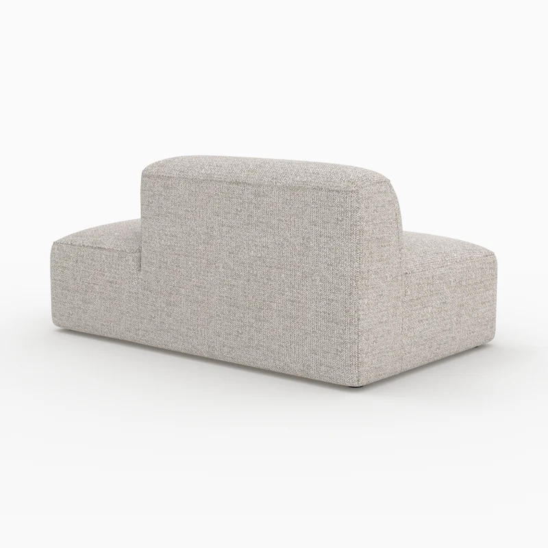 Méridienne dossier à gauche Hestia pour canapé modulable en tissu beige