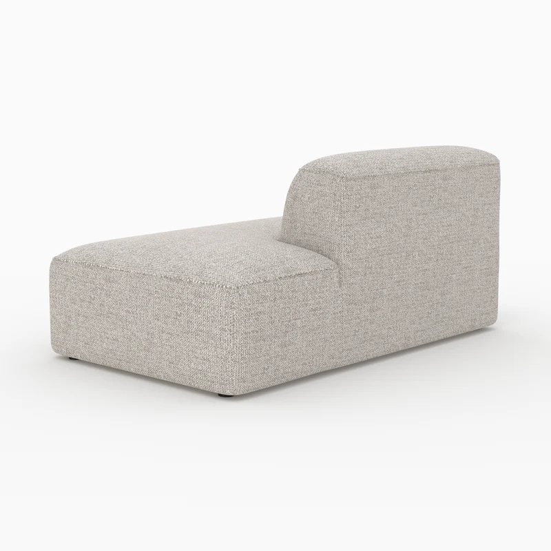 Méridienne dossier à gauche Hestia pour canapé modulable en tissu beige