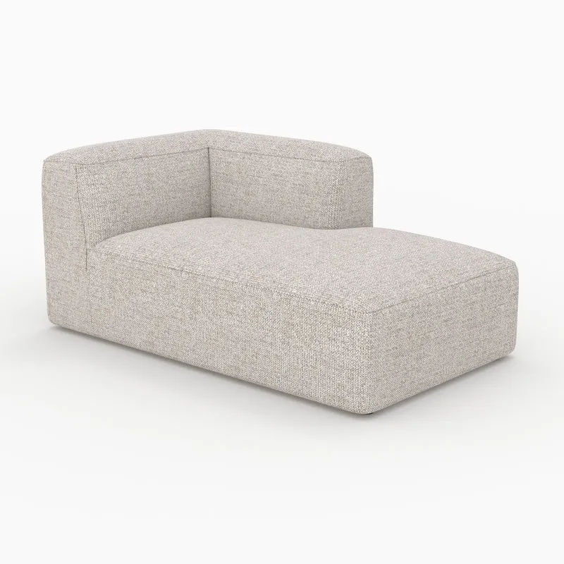 Méridienne d'angle à droite Hestia pour canapé modulable en tissu beige