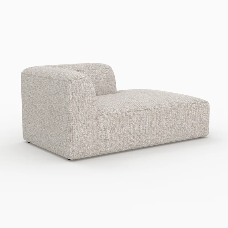 Méridienne d'angle à droite Hestia pour canapé modulable en tissu beige