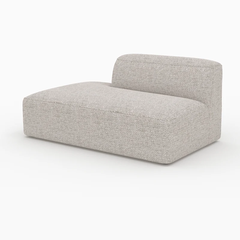 Méridienne dossier à droite Hestia pour canapé modulable en tissu beige