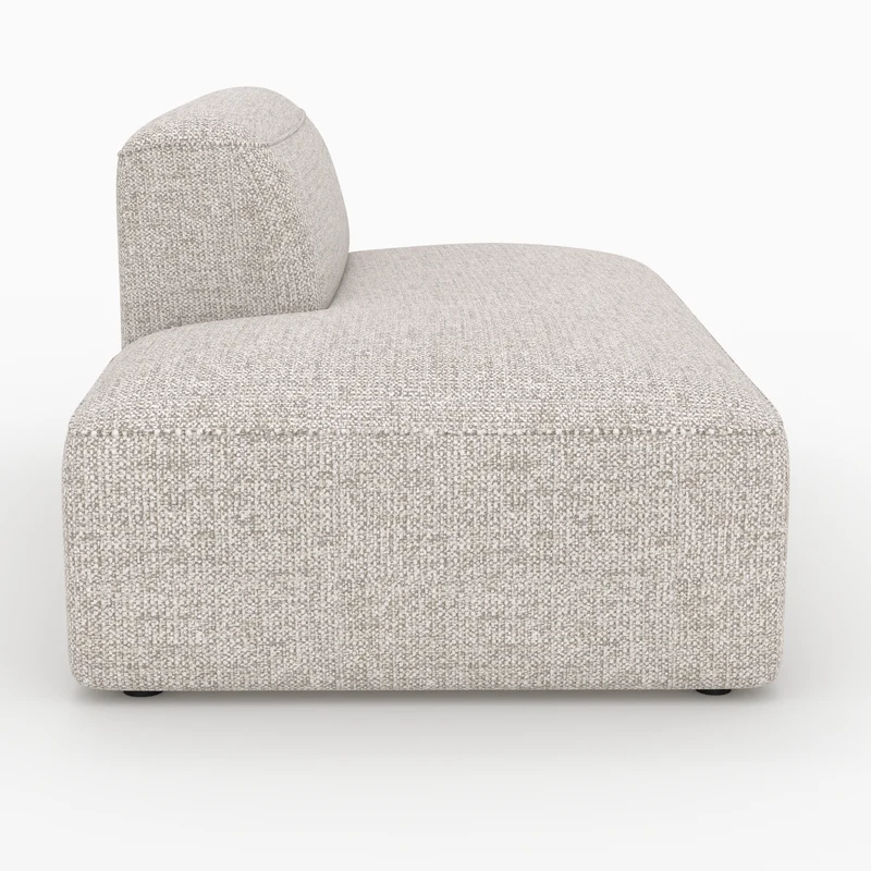 Méridienne dossier à droite Hestia pour canapé modulable en tissu beige