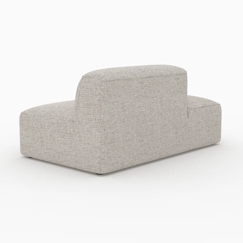 Méridienne dossier à droite Hestia pour canapé modulable en tissu beige