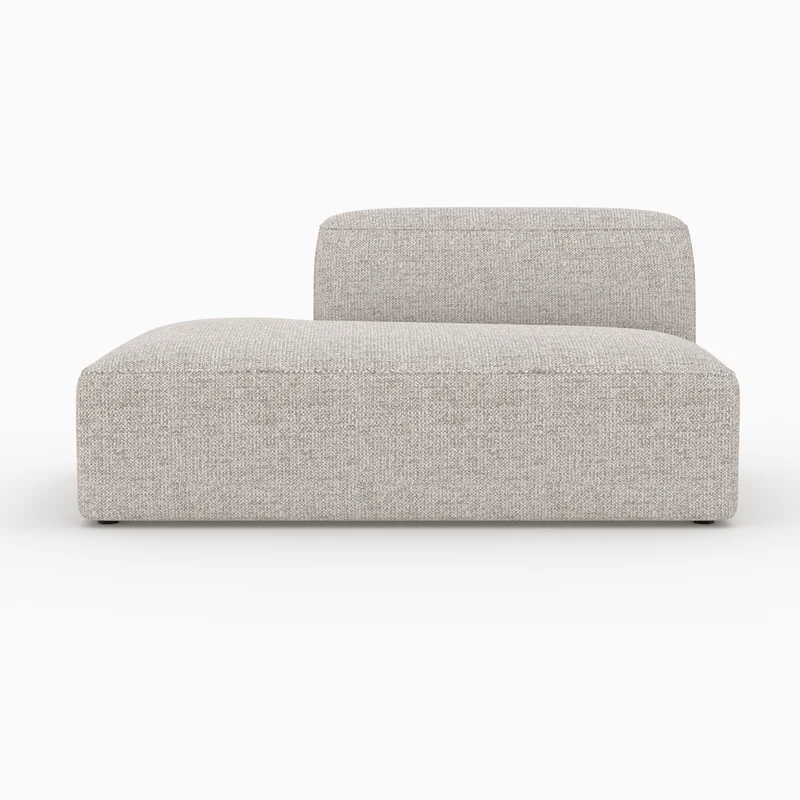 Méridienne dossier à droite Hestia pour canapé modulable en tissu beige