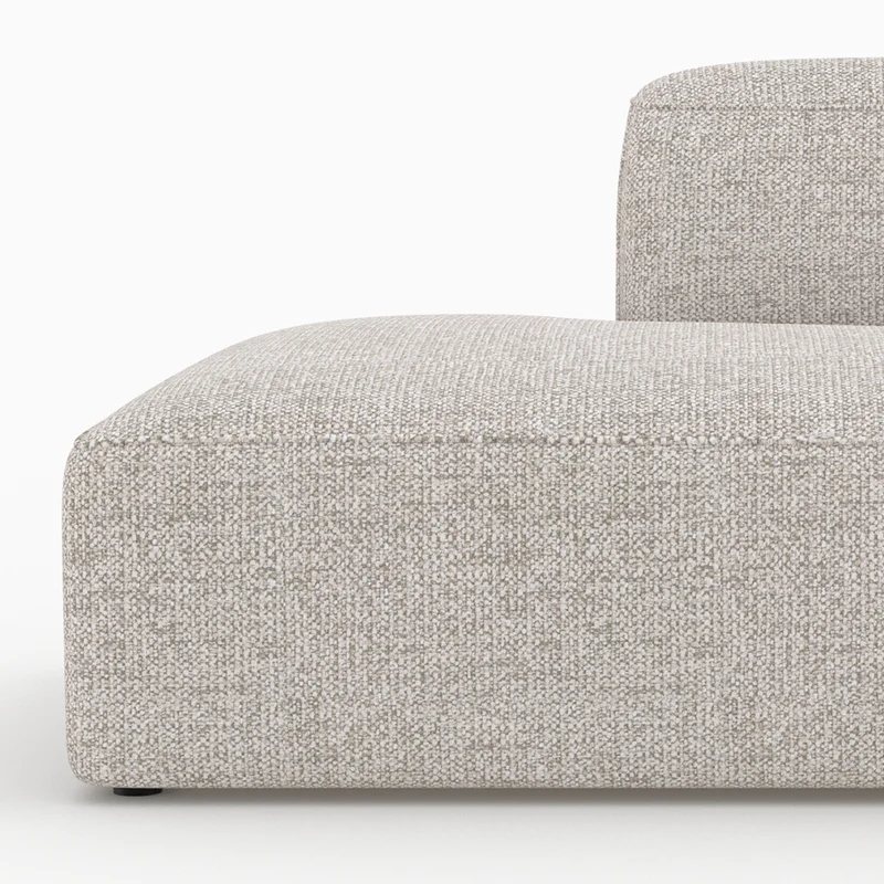 Méridienne dossier à droite Hestia pour canapé modulable en tissu beige