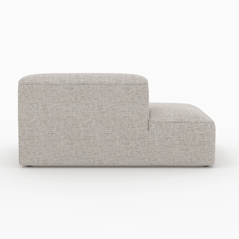 Méridienne dossier à droite Hestia pour canapé modulable en tissu beige