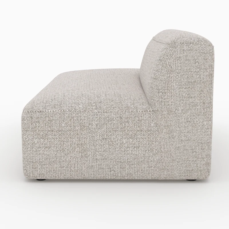 Méridienne dossier à droite Hestia pour canapé modulable en tissu beige