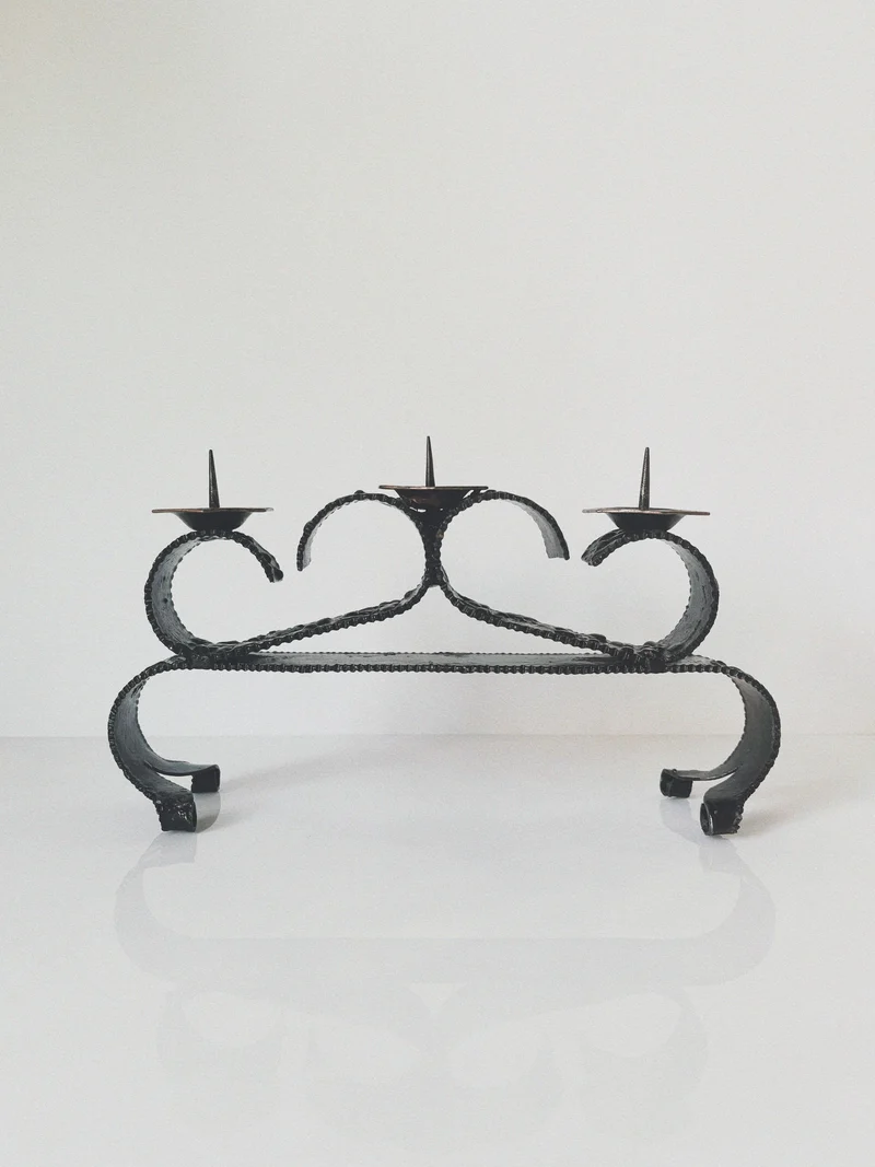 Curved Metal Candleholder, Poland