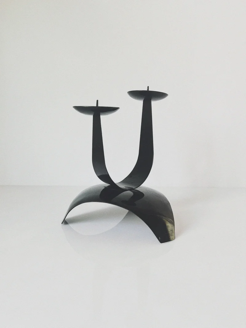 Curved Metal Candleholder, Poland