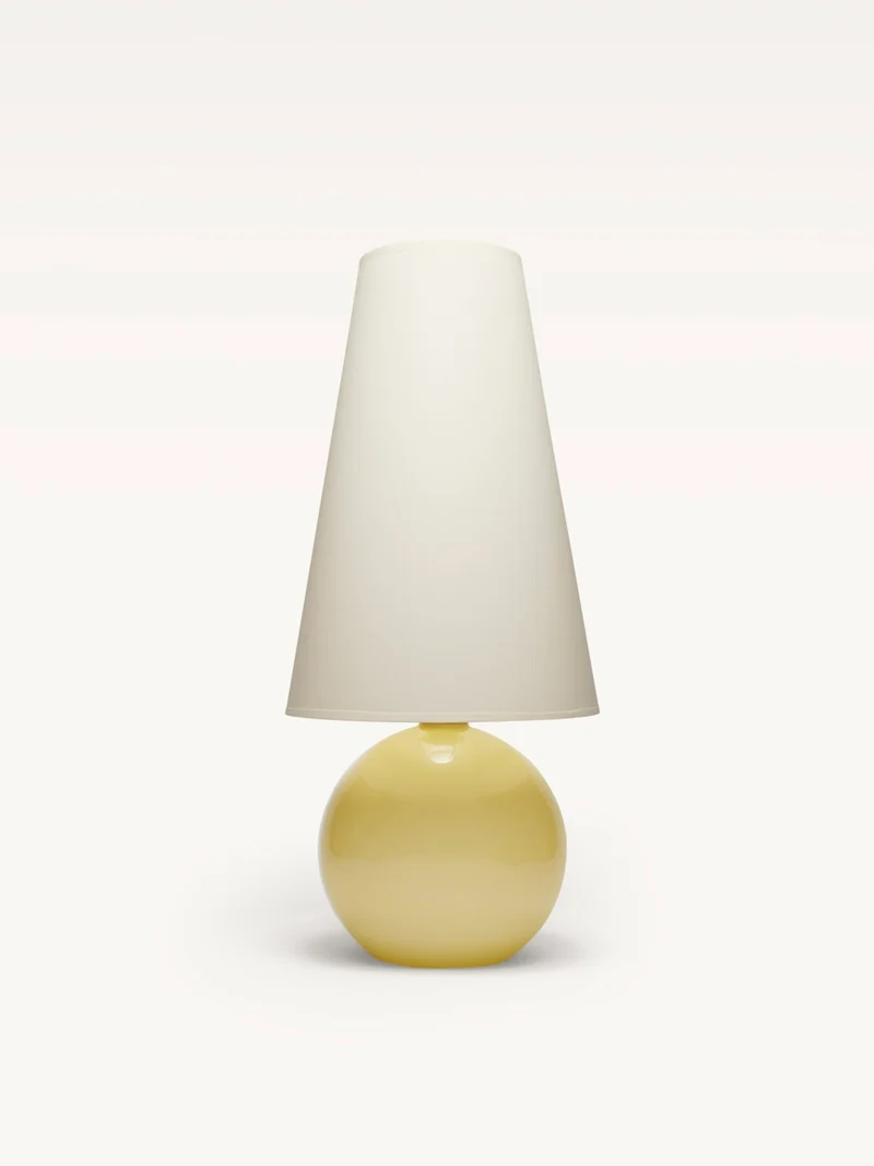 Vintage Art Deco Large Cream Opalin Glass Table Lamp, 1930s