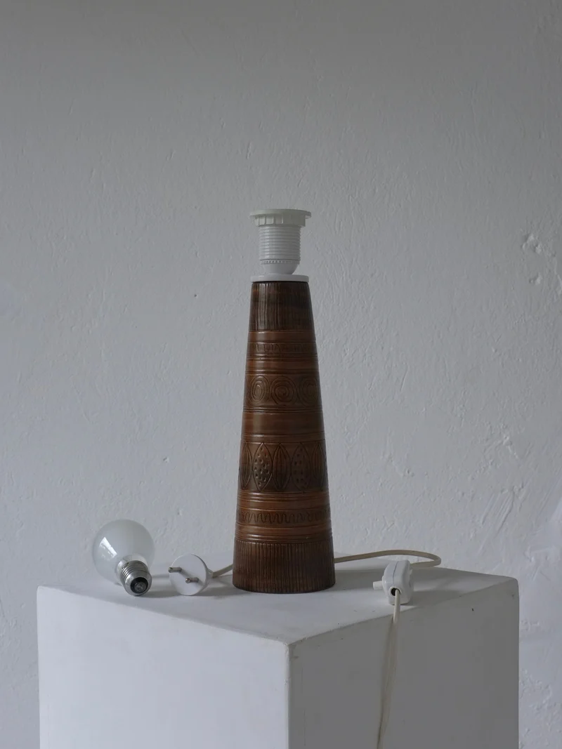 Vintage Stoneware Table Lamp Base by Irma Yourstone, 1960s