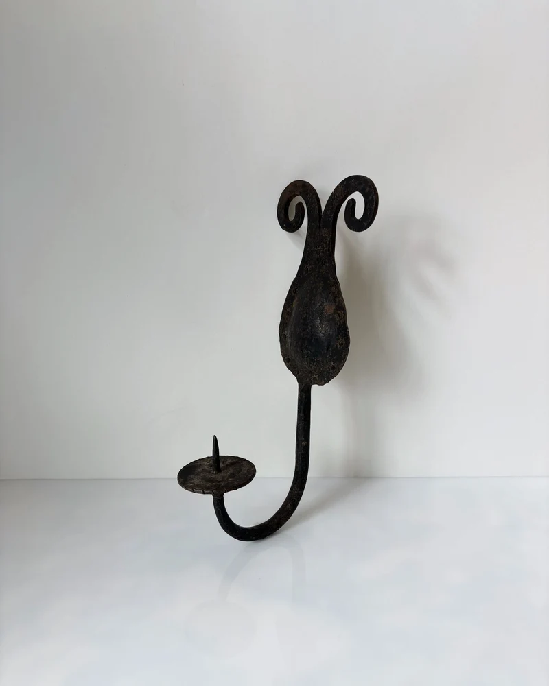Hand-forged Iron Wall Candleholder, Poland