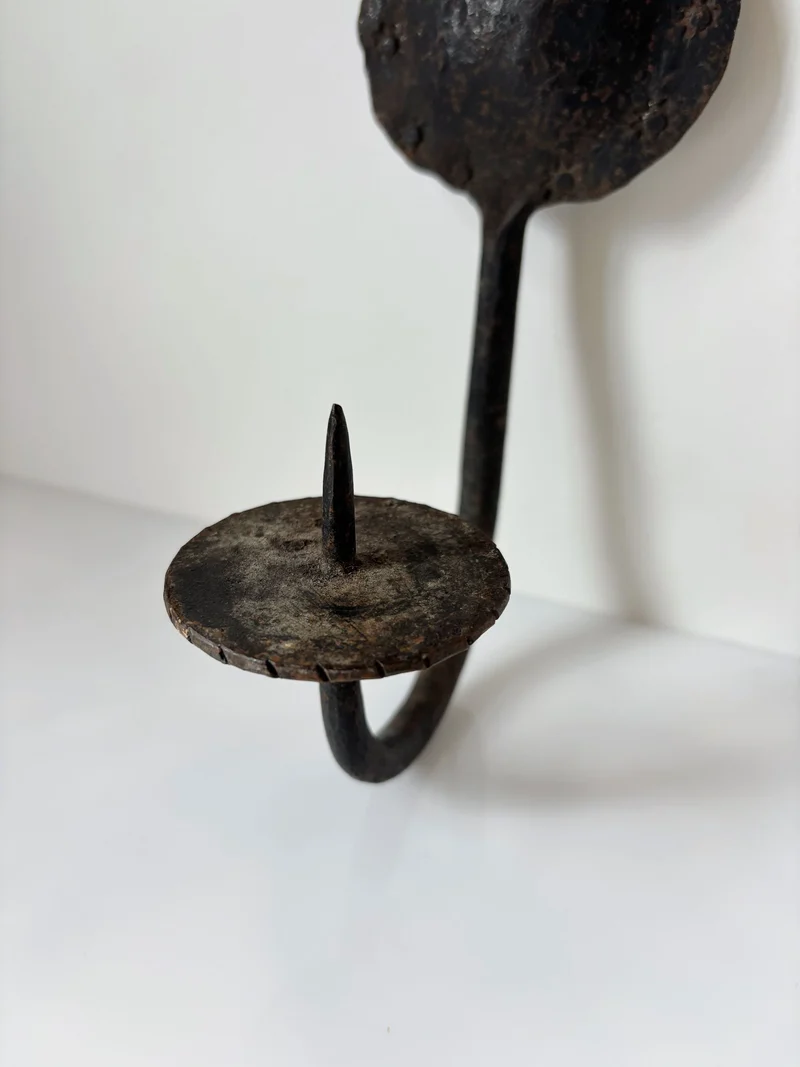 Hand-forged Iron Wall Candleholder, Poland