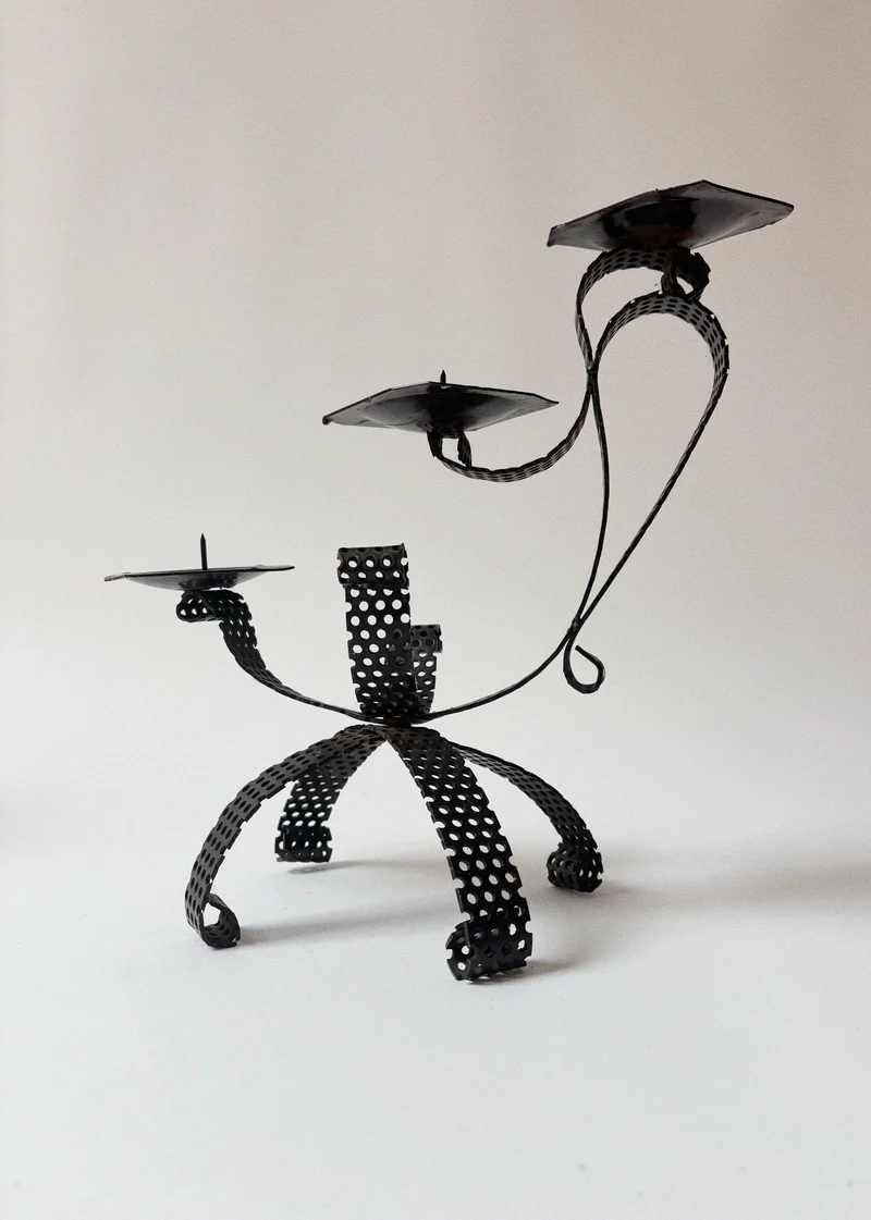 Handmade Metal 3 Arm Candleholder, Poland